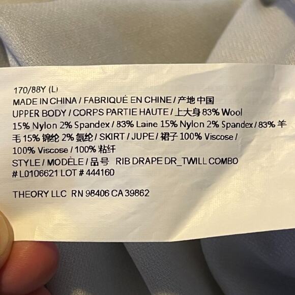 THEORY Sleeveless Long Midi Dress in Pale Lavender SZ L - Picture 7 of 9